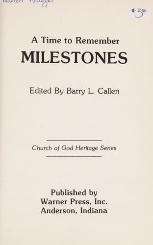 Tapa de A Time to remember--milestones