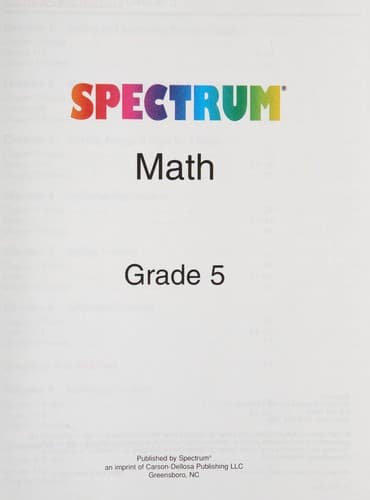 Tapa de Spectrum math