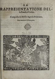 Tapa de La rappresentatione della fauola d'Orfeo