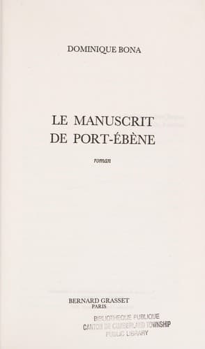 Tapa de Le manuscrit de Port-Ebène
