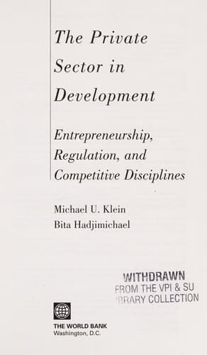Tapa de The private sector in development