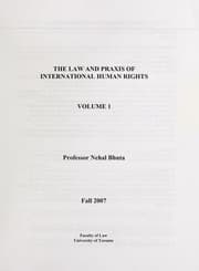 Tapa de The law and praxis of international human rights