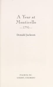 Tapa de A year at Monticello, 1795