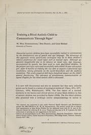 Tapa de Training a Blind Autistic Child to Communicate Through Signs