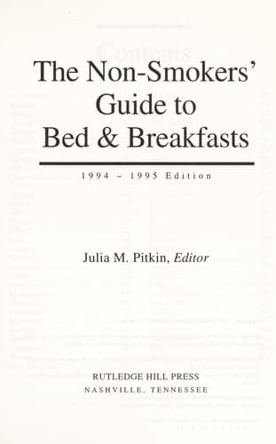 Tapa de The Non-smokers' guide to bed & breakfasts