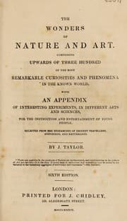 Tapa de The wonders of nature and art ... With an appendix of interesting experiments ...