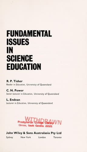 Tapa de Fundamental issues in science education