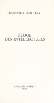 Tapa de Eloge des intellectuels