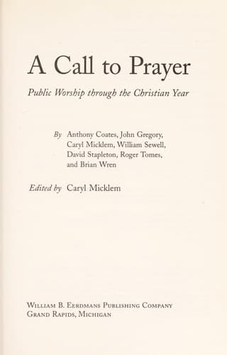 Tapa de A Call to prayer
