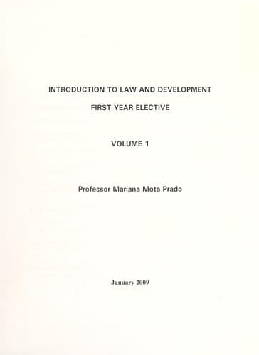 Tapa de Introduction to law and development