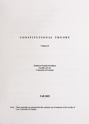 Tapa de Constitutional theory