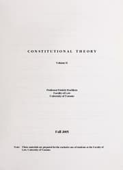 Tapa de Constitutional theory