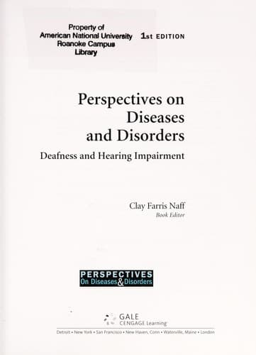 Tapa de Deafness and hearing impairment