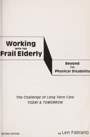 Tapa de Working With the Frail Elderly