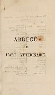 Tapa de Abrégé de L'Art Vétérinaire