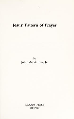 Tapa de Jesus' pattern of prayer