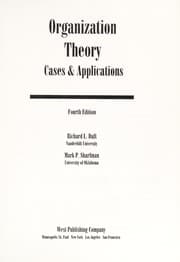 Tapa de Organizational Theory