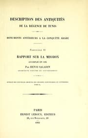 Tapa de Description des antiquités de la régence de Tunis