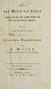 Tapa de Ueber das Wesen der Fieber ... Nebst einem Beitrag zum thierischen Magnetismus