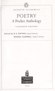 Tapa de Poetry, a pocket anthology -- Canadian edition