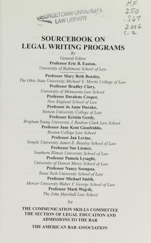 Tapa de Sourcebook on legal writing programs