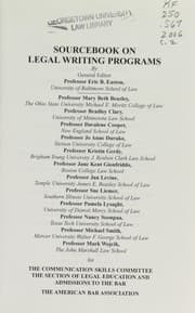 Tapa de Sourcebook on legal writing programs