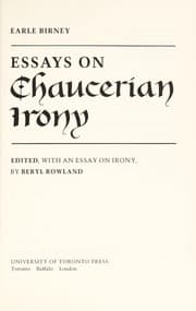 Tapa de Essays on Chaucerian irony