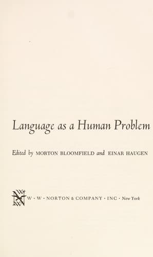 Tapa de Language as a human problem