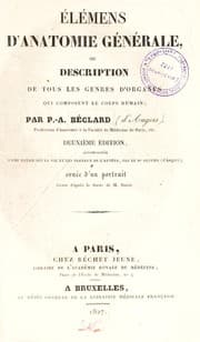 Tapa de ÃlÃ©mens d'anatomie gÃ©nÃ©rale, ou description de tous les genres d'organes qui composent le corps humain