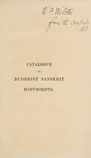Tapa de Catalogue of the Buddhist Sanskrit manuscripts in the University library, Cambridge