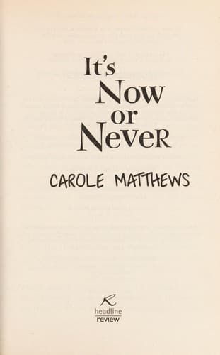 Tapa de It's now or never
