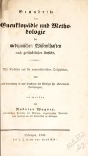 Tapa de Grundriss der EncyklopÃ¤die und Methodologie der medizinischen Wissenschaften nach geschichtlicher Ansicht. Mit RÃ¼cksicht auf die naturhistorischen Disziplinen, und als Einleitung in das Studium der Medizin fÃ¼r akademische Vorlesungen