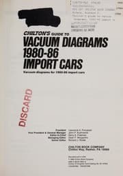 Tapa de Chilton's guide to vacuum diagrams, 1980-86 import cars