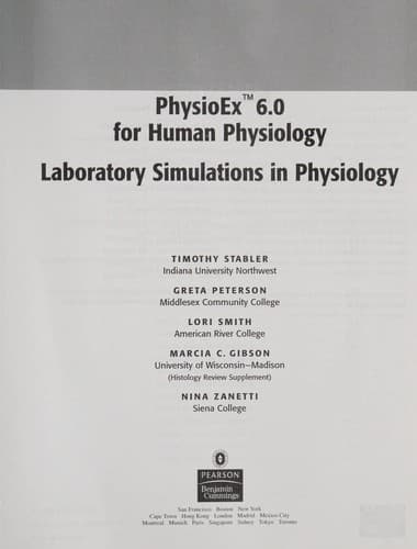 Tapa de PhysioEx 6.0 for Human Physiology