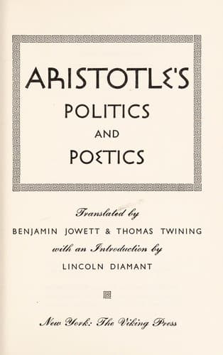 Tapa de Aristotele's politics and poetics