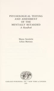 Tapa de Psychological testing and assessment of the mentally retarded