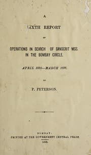 Tapa de A sixth report of operations in search of Sanscrit mss. in the Bombay circle, April 1895-March 1898