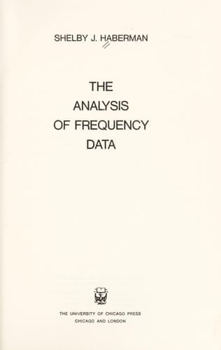 Tapa de The analysis of frequency data