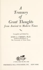Tapa de A treasury of great thoughts, from ancient to modern times