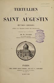 Tapa de Tertullien et Saint Augustin œuvres choisies