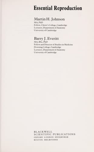 Tapa de Essential Reproduction