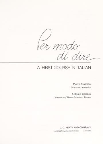 Tapa de Per modo di dire