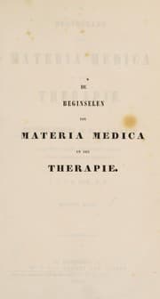 Tapa de De beginselen der materia medica en der therapie ...