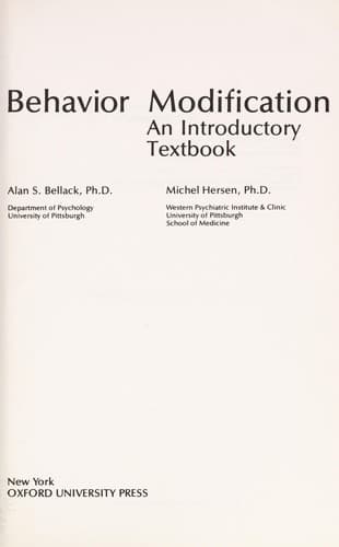 Tapa de Behavior modification