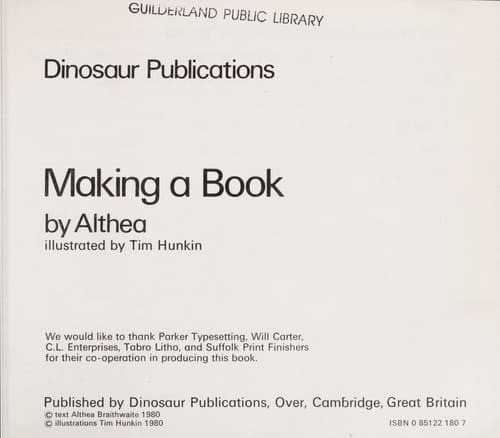 Tapa de Making a book