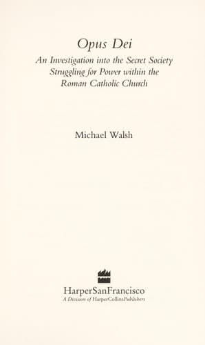 Tapa de Opus Dei