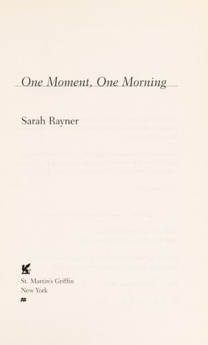 Tapa de One moment, one morning
