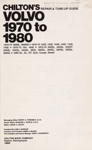 Tapa de Chilton's repair & tune-up guide, Volvo, 1970 to 1980