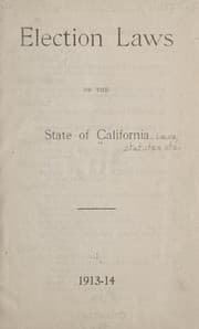 Tapa de Election laws of the state of California, 1913-14