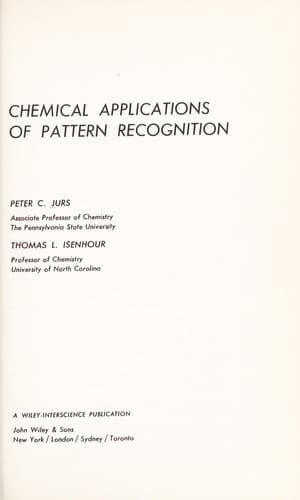 Tapa de Chemical applications of pattern recognition